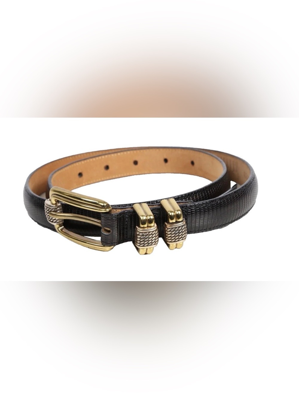 Brighton Classics Black Leather Belt Size S 28”